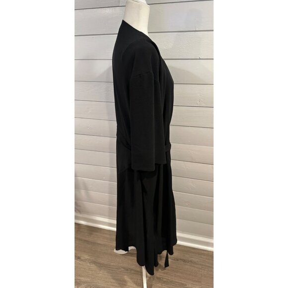 Theory Black Kimono Wrap Dress Women's Size 8 NEW - Picture 4 of 10